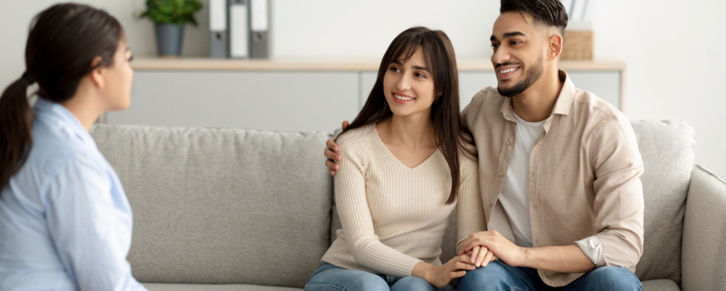 Couple Talking to Therapist to Help Reduce Stress