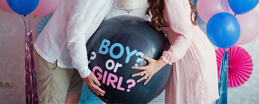 Couple Using Balloon for Gender Reveal