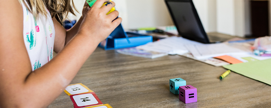 Girl Practicing Educational Activity for Kids