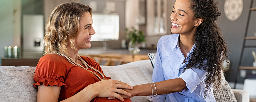 Pregnant Lesbian Couple After Successful Fertility Treatment