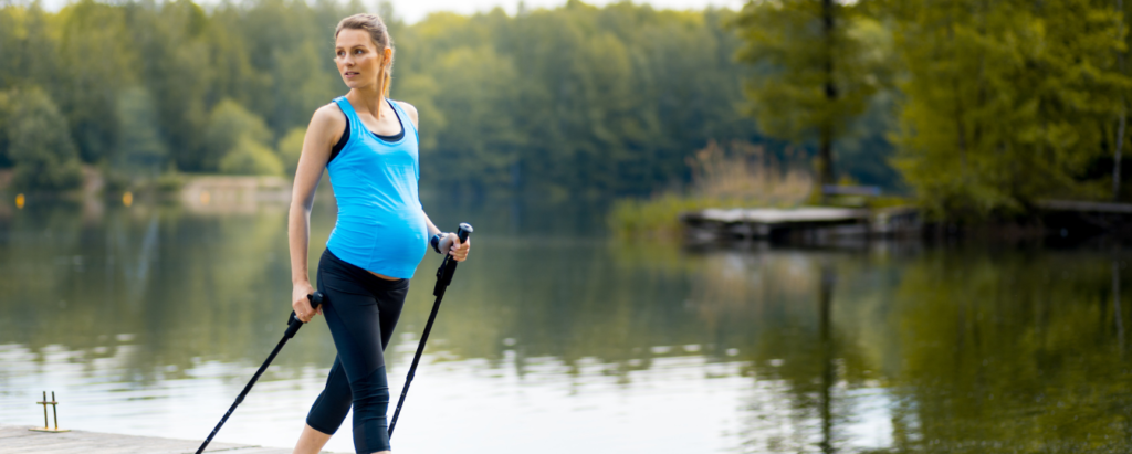 Pregnant Woman on Walk to Induce Labor Naturally