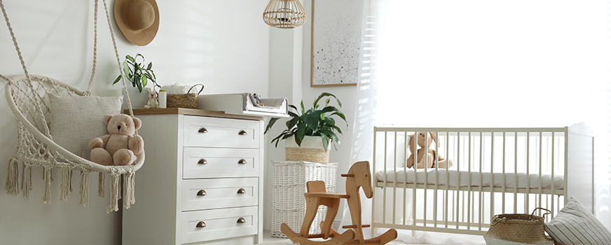 Trendy Changing Table Area in Nursery